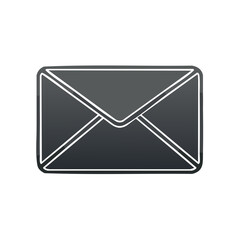 Aufkleber - Isolated grey email envelope illustration on black background for sending messages or letters