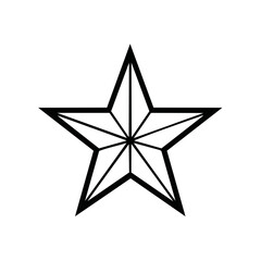 Poster - Line Art of Geometric Star Symbol on Dark Background for Iconography or Design