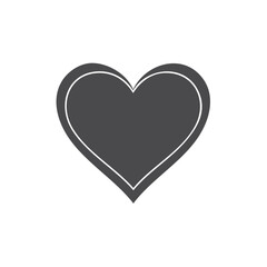 Poster - Heart Icon Silhouette Gray on Black Backdrop for Valentine's Day Romance and Minimalist Design Element