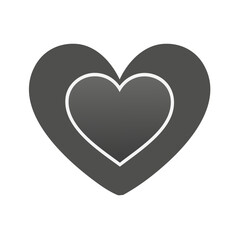 Aufkleber - Nested heart shape illustration symbol on black background for love concepts and vector design element for Valentine's Day
