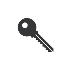 Poster - Isolated key icon illustration on a black background representing security unlock access or entry for a home or a building design element