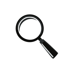 Poster - Magnifying Glass Icon for Investigation and Search on a Black Background Simple Design