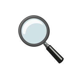 Poster - Magnifying Glass on Black Background Search Tool Examination Equipment Illustration