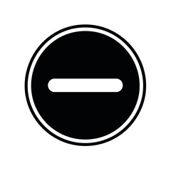 Poster - Minus Sign Encased in a Dark Circle Represents Negative, Subtraction, and Omission