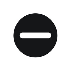 Poster - Dark Circular Icon with Horizontal Line Represents Negative Restriction No Entry Forbidden Sign