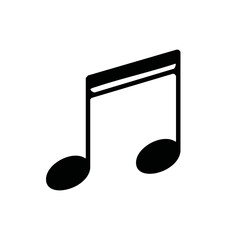 Poster - Isolated Music Note Illustration Against Black Backdrop for Creative Musical Concepts