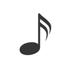 Poster - Eighth Note Icon Graphic Isolated on Dark Background for Musical Theme Projects