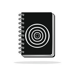 Poster - Black Spiral Notebook with Target Design for Notes and Ideas Creative Work Workspace