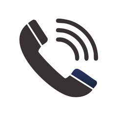 Poster - Phone call icon design Communication and technology theme Ringing phone symbol Contact us concept  Digital illustration of a telephone receiver