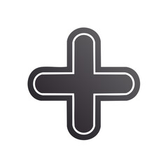Poster - Add Symbol Plus Sign Button Dark Interface Icon Element Flat Style Design Graphic