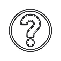 Poster - Question Mark Symbol Design Icon in Circular Shape Inquiry Concept Illustration