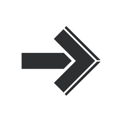 Poster - Gray Arrow Pointing Right on Black Background, Directional Sign, Navigation Graphic