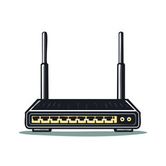 Poster - Illustration of a Wireless Router with Antennas for Internet Connection