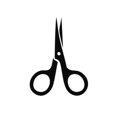 Poster - Black Silhouette of Scissors on a Dark Background for Design or Craft Projects