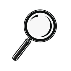 Poster - Magnifying glass icon for search and discovery purposes on black background. Investigation tool, lens for exploration, focus.