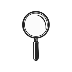 Poster - Magnifying glass icon in black and white for search find inspection investigation and discovery purposes perfect for graphic design elements