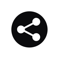 Poster - Abstract symbol for networking and social media connectivity in simple black circle isolated graphic