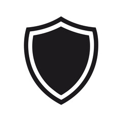 Poster - Simple black shield icon security and protection concept badge element for graphic design and vector illustration