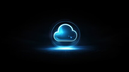 Poster - Glowing Cloud Computing Symbol