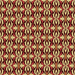 Poster - Ornate Vintage Floral Damask Motif Repeating Seamless Pattern Design