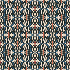 Poster - Vintage Detailed Floral Ornament Seamless Repeatable Pattern Design