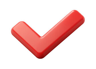 Fototapete - Glossy red check mark symbol isolated on a transparent background for approval or success isolated on transparent background