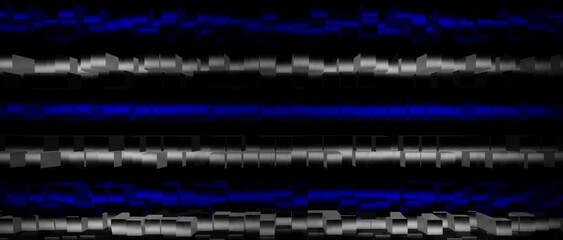 Abstract Digital Horizontal Bars Blue Gray Background Loop