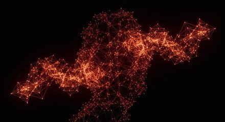 Leinwandbilder - Abstract Technology Glowing Network Data Stream Visualization