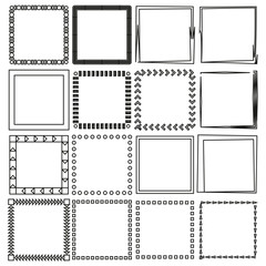 Leinwandbilder - Plain frame grid. Basic square icon. Neutral stamp Vector. Blank outline.