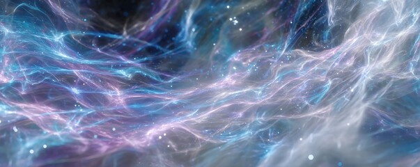 Fototapete - A cosmic cloudscape with swirling blues purples and whites creating a dreamy ethereal atmosphere view