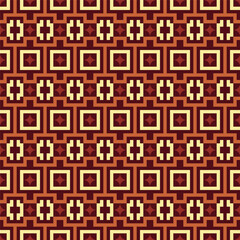 Poster - Geometric Detailed Repeating Square and Cross Motif Seamless Pattern