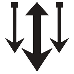 Poster - Set of three downward pointing arrows in black and white