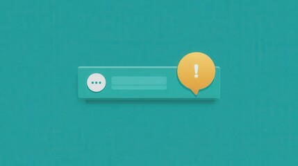 Poster - Flat design notification bar with exclamation mark.