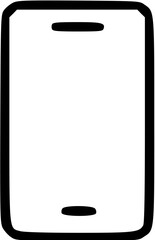 Poster - Simple White Smartphone Outline with Black Details, Rectangular Shape, Minimalist Design