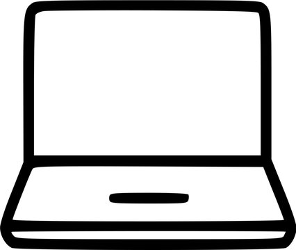 Simple Outline Illustration of a Modern Laptop