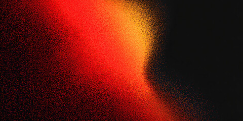 Fototapete - Abstract background with orange gradient. black. bright colors. particles. dots. banner. modern. textural illustration. dark style.
