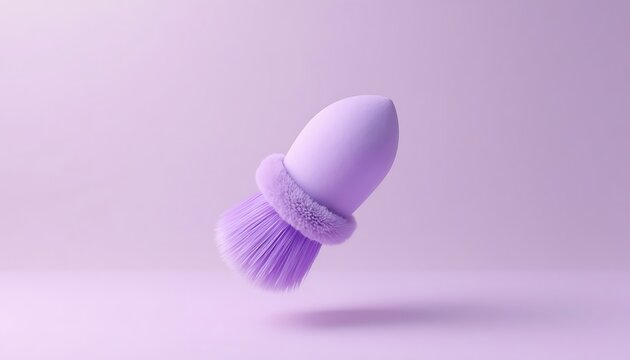 Floating Makeup Brush with Soft Bristles and Stylish Design in Lavender