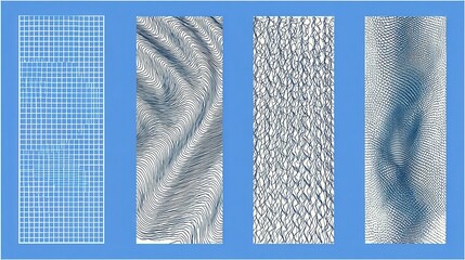 Aufkleber - Abstract geometric patterns in various textures.