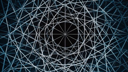 Fototapete - Intricate network of lines creating a complex geometric design.
