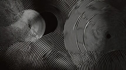Aufkleber - Abstract design with concentric circles and lines.