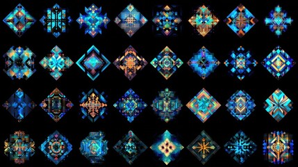 Fototapete - Abstract geometric pattern of repeating diamond shapes.