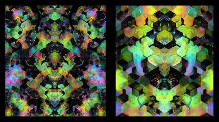 Aufkleber - Abstract geometric pattern with vibrant colors.
