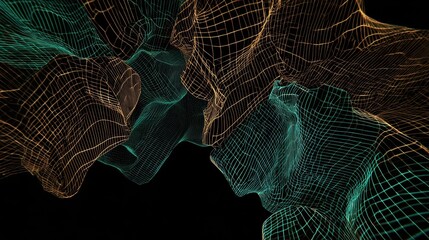 Aufkleber - Abstract digital design with interwoven lines.