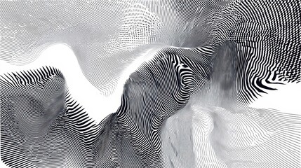 Aufkleber - Abstract black and white pattern of interwoven lines.