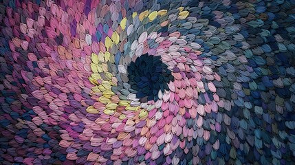 Poster - Multi-colored, textured design in a swirling pattern.