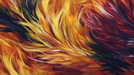 Poster - Vibrant plumage of interwoven feathers.