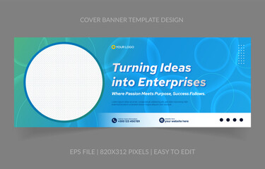 Fototapete - template business banner design with image space replacement
