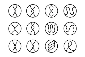 Poster - Elegant Circular Line Art Collection Abstract Geometric Shapes and Patterns