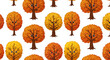 © Harry - Cute Seamless Pattern Illustration Autumn Tree Tile Transparent Background