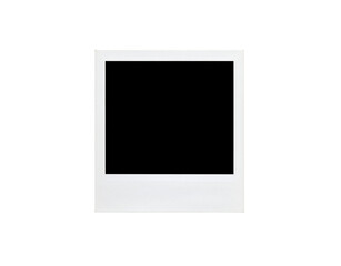 Leinwandbilder - Isolated White Polaroid Frame with Textured Bottom Section on Black 1.